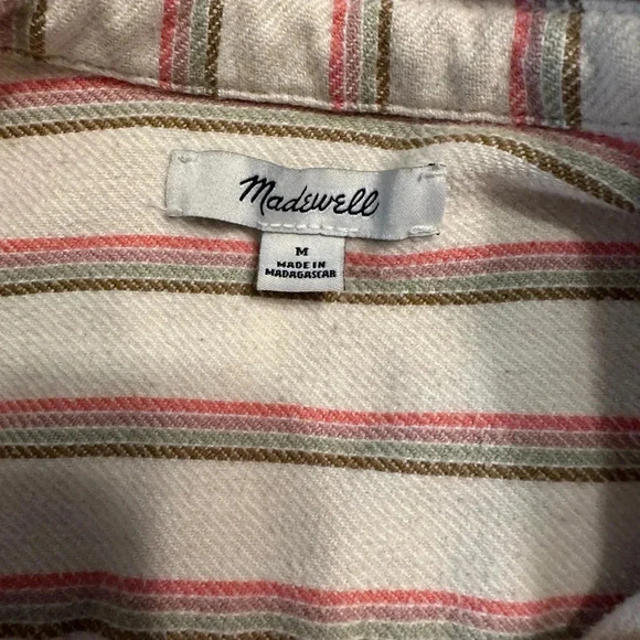 Madewell Flannel Sunday Shirt in Claxton Stripe size M - Picture 8 of 11